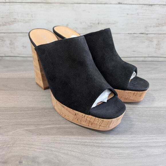 Lisa Vicky Womens Black Suede Block Heels - Picture 1 of 9